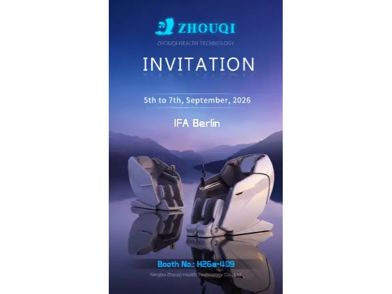 Ningbo Zhouqi Health Technology kommer att visa upp intelligenta massagestolar på IFA Berlin 2026